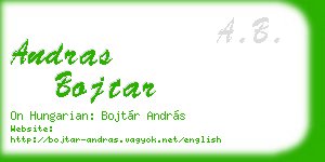 andras bojtar business card